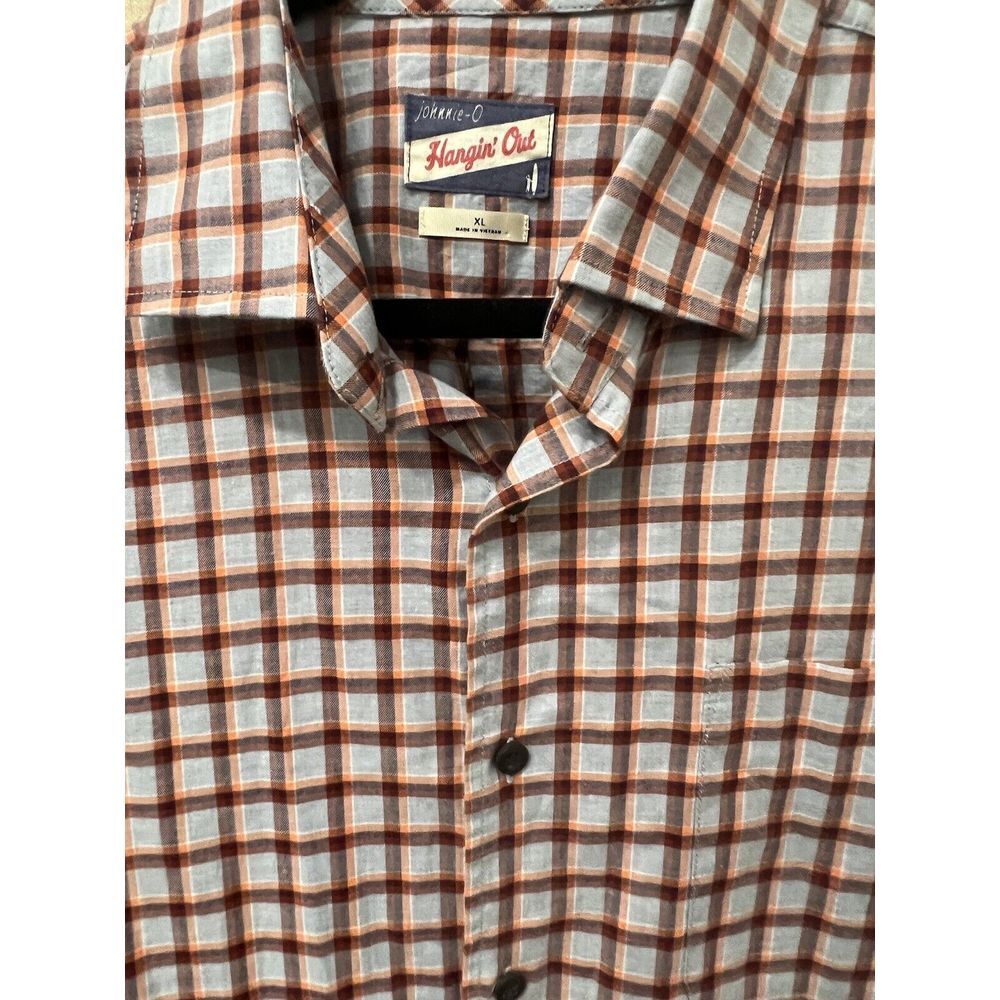 Johnnie-O Shirt Mens Hangin' Out Plaid Button Down Shirt Surfing XL X-Large